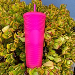 Starbucks NWT 2021 Fall Limited Edition Hot Pink Soft Touch Studded- 24oz